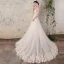 Chic / Beautiful Champagne Wedding Dresses 2018 A-Line / Princess Appliques Pearl Organza Spaghetti Straps Backless Sleeveless Court Train Wedding