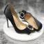Chic / Beautiful Black Office OL Pumps 2020 Rhinestone Bow 12 cm Stiletto Heels Pointed Toe Pumps