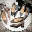 Glittrande Silver Paljetter Brudskor 2020 7 cm Tjocka Klackar Spetsiga Bröllop Pumps