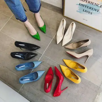 Eenvoudige Witte Kantoor Lakleer Pumps 2020 8 Cm Naaldhakken Stiletto Spitse Neus Pumps