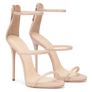 Sexy Nude Feest Sandalen Dames 2020 Enkelband 11 Cm Naaldhakken Stiletto Peep Toe Sandalen