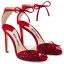 Charmant Rouge Soirée Faux Diamant Sandales Femme 2020 Cuir Noeud 9 cm Talons Aiguilles Peep Toes / Bout Ouvert Sandales