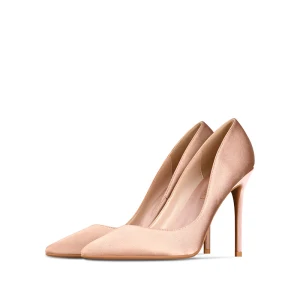 Chic Belle Nues Bureau Ol Escarpins 2020 10 Cm Satin Talons Aiguilles À Bout Pointu Escarpins