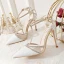 Sexy Ivory Evening Party Rhinestone Womens Sandals 2020 T-Strap 10 cm Stiletto Heels Pointed Toe Sandals