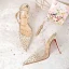 Transparent Gold Evening Party Womens Sandals 2020 Ankle Strap Rivet 10 cm Stiletto Heels Pointed Toe Sandals