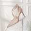 Chic / Beautiful Nude Casual Rhinestone Womens Sandals 2020 X-Strap 8 cm Stiletto Heels Pointed Toe Sandals