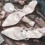 Charming Ivory Flat Womens Sandals 2020 Sequins T-Strap Pointed Toe Wedding Sandals