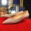 Glitter Goud Glans Avond Platte Damesschoenen 2020 Rhinestone Pailletten Spitse Neus