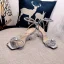 Sexy Silber Cocktail Sandalen Damen 2020 Knöchelriemen Strass Schleife 8 cm Stilettos Peeptoes Sandaletten