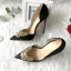 Elegant Black Prom Womens Shoes 2020 Leather Pearl Rhinestone Bow 12 cm Stiletto Heels Pointed Toe Heels