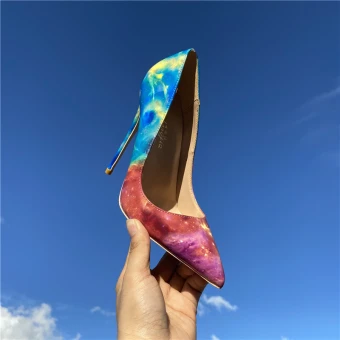 Amazing Unique Gradient Color Starry Sky Prom Pumps 2020 10 Cm Stiletto Heels Pointed Toe Pumps