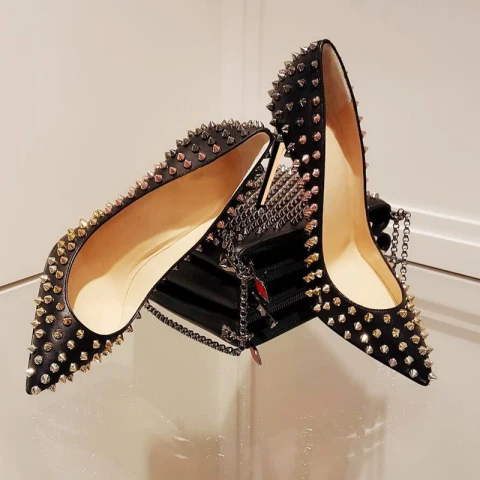 Fantastiske / Unike Svart Karnevals klubb Klinke Pumps 2020 Lær 10 cm Stiletthæler Spisse Pumps