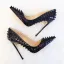 Mode Svarta Karnevalsklubb Nit Pumps 2020 Läder 10 cm Stilettklackar Spetsiga Pumps