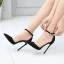 Chic / Belle Noire Vêtement de rue Sandales Femme 2020 Bride Cheville 12 cm Talons Aiguilles À Bout Pointu Sandales