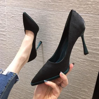 Modest Simple Black Office Ol Pumps 2020 9 Cm Stiletto Heels Pointed Toe Pumps