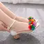 Chic / Beautiful Casual White Womens Sandals 2020 Multi-Colors Flower 4 cm Thick Heels Low Heel Open / Peep Toe Sandals