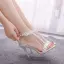 Chic / Beautiful Ivory Prom Womens Sandals 2020 Ankle Strap Lace Flower Pearl T-Strap 9 cm Stiletto Heels Open / Peep Toe Sandals
