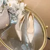 Charming Black Sequins Wedding Shoes 2021 6 cm Stiletto Heels Pointed Toe Wedding Pumps High Heels