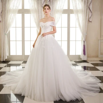Elegante Ivory Creme Brautkleider Hochzeitskleider 2018 Ballkleid Spitze Blumen Pailletten Off Shoulder Rückenfreies Ärmellos Kathedrale Schleppe Hochzeit