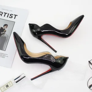 Chic Beautiful Black Office Ol Patent Leather 2020 12 Cm Stiletto Heels Pointed Toe Pumps