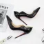 Snygga / Fina Svarta Kontors OL Lackläder 2020 12 cm Stilettklackar Spetsiga Pumps