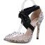 Sexy Noire Soirée Rivet Sandales Femme 2020 Noeud Bride Cheville 12 cm Talons Aiguilles À Bout Pointu Sandales