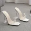 Transparent Sexy White Street Wear Womens Sandals 2020 Rhinestone 11 cm Stiletto Heels Open / Peep Toe Sandals