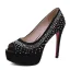 Mode Svarta Fest Rhinestone Damskor 2020 12 cm Stilettklackar Peep Toe Pumps