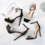 Sexy Noire Club de carnaval Faux Diamant Sandales Femme 2020 Bride Cheville 5 cm Talons Aiguilles Peep Toes / Bout Ouvert Sandales