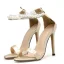Chic / Beautiful Beige Outdoor / Garden Womens Sandals 2020 Pearl Ankle Strap 11 cm Stiletto Heels Open / Peep Toe Sandals