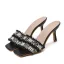 Modest / Simple Black Street Wear Pearl Womens Sandals 2020 8 cm Stiletto Heels Open / Peep Toe Sandals