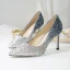 Sparkly Charming Silver Evening Party Leather Sequins Pumps 2020 8 cm Stiletto Heels Pointed Toe Pumps