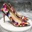 Schöne Multifarben Gestreift Strassenmode Pumps 2020 12 cm Stilettos Spitzschuh Pumps