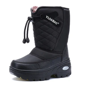 Blijf Warm Eenvoudige Winter Zwarte Straatkleding Ronde Neus Snowboots 2020 Dames Laarzen