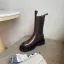Modest / Simple Winter Brown Street Wear Leather Flat Round Toe Womens Boots 2020