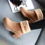 Garder au chaud Hiver Marron Vêtement de rue Daim Bottines Bottes De Neige 2020 5 cm Talons Épais À Bout Rond Bottes Femme