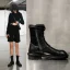 Fashion Fall Black Street Wear Flat Womens Boots 2020 Round Toe Ankle Boots