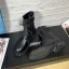 Fashion Fall Black Street Wear Leather Ankle Womens Boots 2020 Round Toe Flat Boots