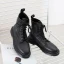 Fashion Winter Black Casual Leather Flat Round Toe Womens Boots 2020