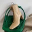 Schlicht Winter Beige Strassenmode Ankle Boots Stiefel Damen 2020 Leder 8 cm Thick Heels Quadratische Zehe Stiefel