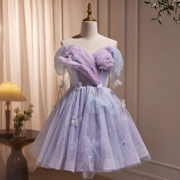 Sexy Lavande Appliques Perle Paillettes Courte Robe De Fête 2023 Bustier Sans Manches Dos Nu Robe De Ceremonie