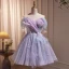 Sexy Lavendel Applikationen Perle Pailletten Kurze Partykleider 2023 Bandeau Ärmellos Rückenfreies Festliche Kleider