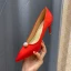 Elegant Red Satin Prom Pumps 2020 Pearl 8 cm Stiletto Heels Pointed Toe Pumps