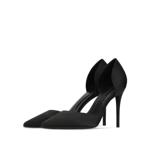 Elegant Black 10 Cm Prom Solid Color 2020 High Heels Satin Summer Pointed Toe Stiletto Heels Womens Sandals Womens Shoes