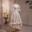 Chic / Beautiful Prom Dresses 2023 A-Line / Princess Scoop Neck Puffy Short Sleeve Backless Floor-Length / Long Prom Formal Dresses