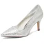 Bling Bling Silver Sequins Wedding Shoes 2024 8 cm Stiletto Heels Pointed Toe Wedding Pumps High Heels