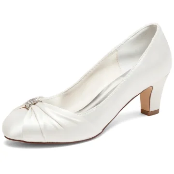 Elegantes Marfil Zapatos De Novia Rhinestone Bowknot 2024 6 Cm Tacones Punta Estrecha Stilettos Tacones De Aguja