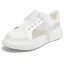 Elegante Ivoor Rhinestone Kant Strik Sportschoenen 2024 4 cm Plateau Ronde Neus Bruidsschoenen