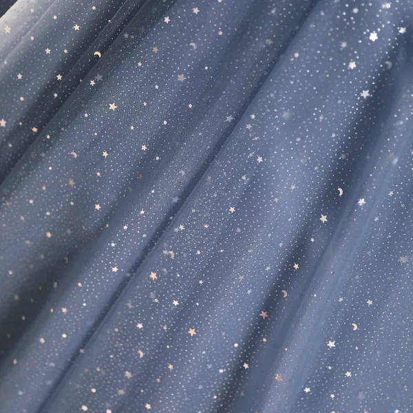 Bling Bling Sky Blue Beading Star Sequins Prom Dresses 2023 Ball Gown High Neck Short Sleeve Backless Floor-Length / Long Prom Formal Dresses