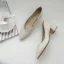 Chic / Belle Noire Bureau OL Escarpins 2020 4 cm Talons Épais Talon Bas À Bout Pointu Escarpins